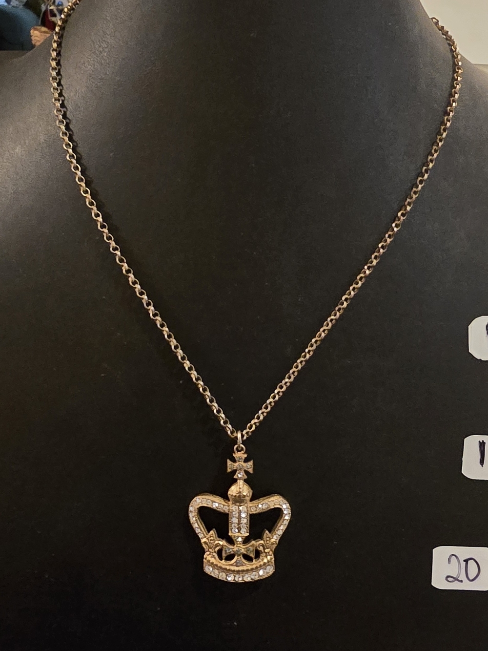 Vintage crown pendant necklace designed by Catherine Popesco for her La Vie Pari
